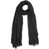 MELIFLUOS DESIGNED IN SPAIN Scarf for Women Lightweight Long Soft Scarves with Fringes Shawl for Summer Fall(Millana Collection – Black)