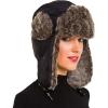 MELIFLUOS DESIGNED IN SPAIN Trapper Hat for Men and Women Russian Warm Fur Ski Fall Winter Hunting(Black)