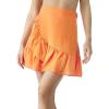 MELIFLUOS DESIGNED IN SPAIN Women’s Short Sarong Beach Skirt Breathable Lightweight Pareo Wrap Bikini Swimsuit Cover Up(Denia Collection 1 – Solid Color Orange)