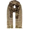 Scarf for Women Spanish Design Elegant Long Shawl Scarves for Summer Fall(Baza Collection – Black Coffee Paisley)