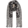 Scarf for Women Spanish Design Elegant Long Shawl Scarves for Summer Fall(Baza Collection – Black and White Paisley)