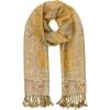 Scarf for Women Spanish Design Elegant Long Shawl Scarves for Summer Fall(Baza Collection – Light Beige Paisley)