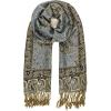 Scarf for Women Spanish Design Elegant Long Shawl Scarves for Summer Fall(Baza Collection – Light Blue Paisley Ii)