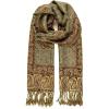 Scarf for Women Spanish Design Elegant Long Shawl Scarves for Summer Fall(Baza Collection – Light Green Paisley)
