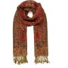 Scarf for Women Spanish Design Elegant Long Shawl Scarves for Summer Fall(Baza Collection – Rusty Red Paisley)