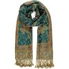 Scarf for Women Spanish Design Elegant Long Shawl Scarves for Summer Fall(Baza Collection – Teal Paisley)