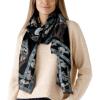 Scarf for Women Spanish Design Elegant Long Shawl Scarves for Summer Fall(Clares Collection – Camel Design Navy)