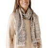 Scarf for Women Spanish Design Elegant Long Shawl Scarves for Summer Fall(Clares Collection – Paisley Pattern Beige)