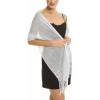 Shawl Wrap Scarf for Women for Evening Dresses, Wedding, Party, Bridal Spring Summer Fall(Light Silver)
