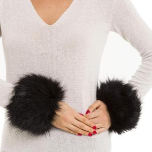MELIFLUOS DESIGNED IN SPAIN Faux Fur Wrist Cuffs Warmer for Women Arm Band Fashion Accessory For Fall Winter