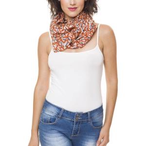 Scarf for Women 100% Silk Fashion Lightweight Shawl Wrap Scarves for Summer Fall(Jaen Collection 3 – Orange Seagull)