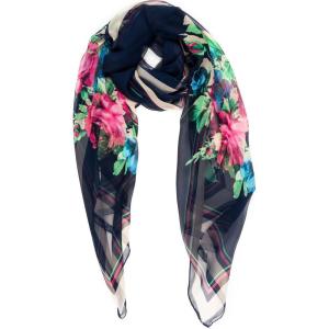 Scarf for Women Lightweight Sheer Fashion Scarves for Summer Fall Shawl Wraps Veil(Alicante Collection 14 – Black Flower)