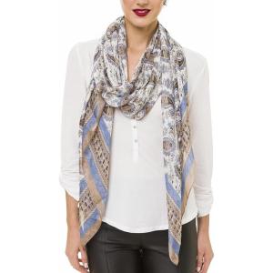 Scarf for Women Lightweight Silk Feel Summer Fall Oblong Fashion Scarves Shawl(Jaen Collection 3 – Blue Paisley)