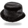 MELIFLUOS DESIGNED IN SPAIN Hats for Women Faux Fur Bucket Hat Beanie Fashion Soft Warm for Fall Winter(Long Fur Black)