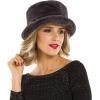 MELIFLUOS DESIGNED IN SPAIN Hats for Women Faux Fur Bucket Hat Beanie Fashion Soft Warm for Fall Winter(Long Fur Grey)