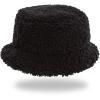 MELIFLUOS DESIGNED IN SPAIN Hats for Women Faux Fur Bucket Hat Beanie Fashion Soft Warm for Fall Winter(Short Fur Black)