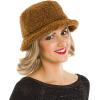 MELIFLUOS DESIGNED IN SPAIN Hats for Women Faux Fur Bucket Hat Beanie Fashion Soft Warm for Fall Winter(Short Fur Caramel)