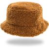 MELIFLUOS DESIGNED IN SPAIN Hats for Women Faux Fur Bucket Hat Beanie Fashion Soft Warm for Fall Winter(Short Fur Caramel)