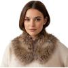 Fur Collar Scarf for Women Faux Fur Scarves Neck Shrug for Fall Winter Coat Dress(Lugo Collections 11 – Beige)
