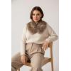 Fur Collar Scarf for Women Faux Fur Scarves Neck Shrug for Fall Winter Coat Dress(Lugo Collections 11 – Beige)
