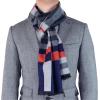 Scarf for Men Reversible Elegant Classic Cashmere Feel Scarves for Fall Winter(Bilbao Collections 12 – Navy Gray Stripe)