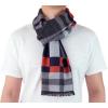 Scarf for Men Reversible Elegant Classic Cashmere Feel Scarves for Fall Winter(Bilbao Collections 12 – Navy Gray Stripe)