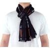 Scarf for Men Reversible Elegant Classic Cashmere Feel Scarves for Fall Winter(Bilbao Collections 22 – Orange Gray Checker)