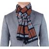 Scarf for Men Reversible Elegant Classic Cashmere Feel Scarves for Fall Winter(Bilbao Collections 22 – Orange Gray Checker)
