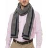 Scarf for Men Reversible Elegant Classic Cashmere Feel Scarves for Fall Winter(Santander Collection 4- Navy Gray)