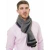 Scarf for Men Reversible Elegant Classic Cashmere Feel Scarves for Fall Winter(Santander Collection 4- Navy Gray)