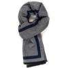 Scarf for Men Reversible Elegant Classic Cashmere Feel Scarves for Fall Winter(Santander Collection 4- Navy Gray)