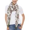 MELIFLUOS DESIGNED IN SPAIN Scarf for Women Lightweight Paisley Fashion for Summer Fall Scarves Shawl Wrap(Cordoba Collection 3 – Off White With Green Boder)