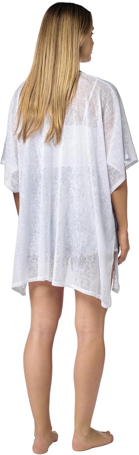 image:imageWomens Cardigan Beach Cover Up Swimsuit Kimono Pareo Sarong Beach Wear Dress for SummerMarbella Collection 1 Solid White