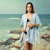 Women’s Cardigan Beach Cover Up Swimsuit Kimono Pareo Sarong Beach Wear Dress for Summer(Marbella Collection 1 – Solid Aqua)