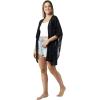 Women’s Cardigan Beach Cover Up Swimsuit Kimono Pareo Sarong Beach Wear Dress for Summer(Marbella Collection 1 – Solid Black)