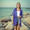 Women’s Cardigan Beach Cover Up Swimsuit Kimono Pareo Sarong Beach Wear Dress for Summer(Marbella Collection 1 – Solid Blue)