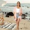 Women’s Cardigan Beach Cover Up Swimsuit Kimono Pareo Sarong Beach Wear Dress for Summer(Marbella Collection 1 – Solid Pink)