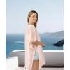 Women’s Cardigan Beach Cover Up Swimsuit Kimono Pareo Sarong Beach Wear Dress for Summer(Marbella Collection 1 – Solid Pink)