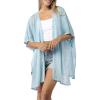Women’s Cardigan Beach Cover Up Swimsuit Kimono Pareo Sarong Beach Wear Dress for Summer(Marbella Collection 1 – Solid Aqua)