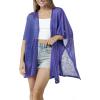 Women’s Cardigan Beach Cover Up Swimsuit Kimono Pareo Sarong Beach Wear Dress for Summer(Marbella Collection 1 – Solid Blue)
