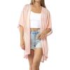Women’s Cardigan Beach Cover Up Swimsuit Kimono Pareo Sarong Beach Wear Dress for Summer(Marbella Collection 1 – Solid Pink)
