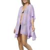 Women’s Cardigan Beach Cover Up Swimsuit Kimono Pareo Sarong Beach Wear Dress for Summer(Marbella Collection 1 – Solid Purple)