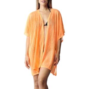 Women’s Cardigan Beach Cover Up Swimsuit Kimono Pareo Sarong Beach Wear Dress for Summer(Marbella Collection 1 – Solid Orange)