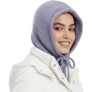 Hooded Scarf Beanie for Women Men Balaclava Scarves Hat for Fall Winter(Muxia Collection – Purple)