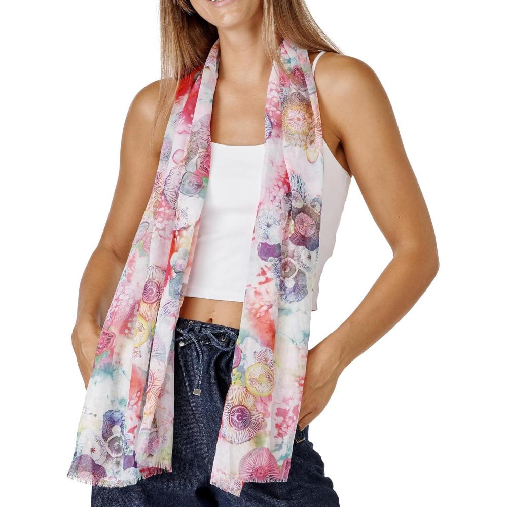 image:imageScarf for Women Lightweight Fashion 62 in x 18 in Scarves for Spring Summer Fall Shawl WrapDeia Collection  Multicolor Flower