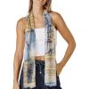 Scarf for Women Lightweight Fashion 62 in x 18 in Scarves for Spring Summer Fall Shawl Wrap(Deia Collection – Blue and Yellow Geometric)