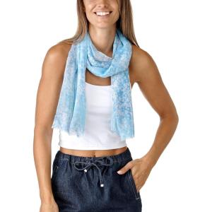 Scarf for Women Lightweight Fashion 62 in x 18 in Scarves for Spring Summer Fall Shawl Wrap(Deia Collection – Aqua Blue Floral)