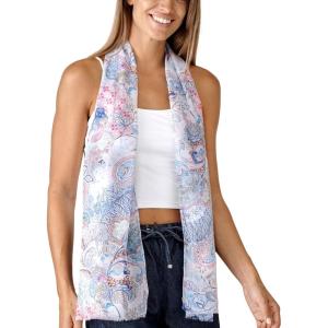 Scarf for Women Lightweight Fashion 62 in x 18 in Scarves for Spring Summer Fall Shawl Wrap(Deia Collection – Gray and Blue Paisley)