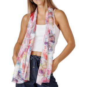 Scarf for Women Lightweight Fashion 62 in x 18 in Scarves for Spring Summer Fall Shawl Wrap(Deia Collection – Multicolor Flower)