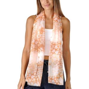 Scarf for Women Lightweight Fashion 62 in x 18 in Scarves for Spring Summer Fall Shawl Wrap(Deia Collection – Orange Floral Pattern)